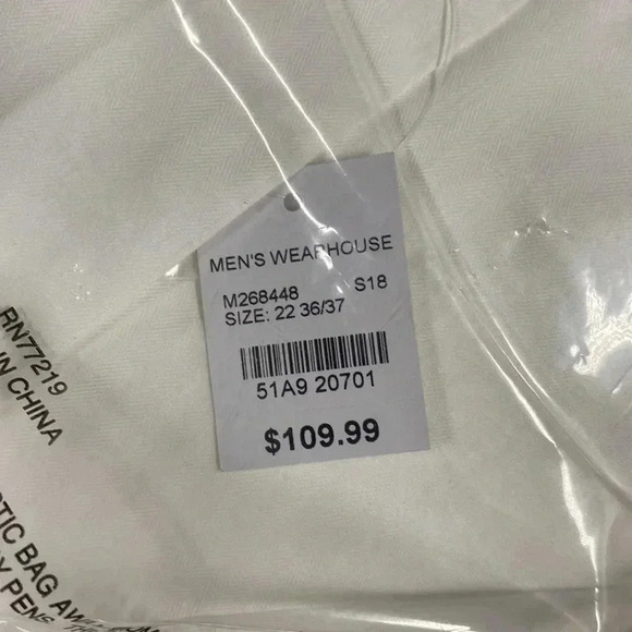 Joseph abboud men’s button up dress shirt white size 22 36/37 - Picture 5 of 5